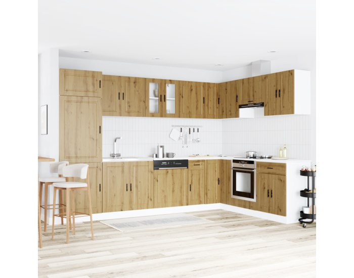 Sonata H Мивка с шкаф с врата Porto 2 pcs Кафяво 80 x 46 x 84.5 см