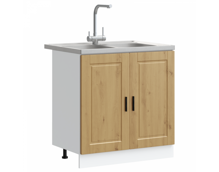 Sonata H Мивка с шкаф с врата Porto 2 pcs Кафяво 80 x 46 x 84.5 см
