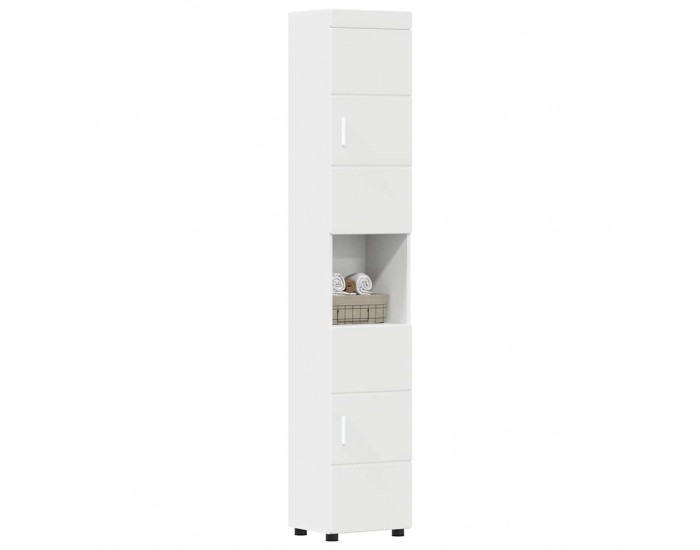 Sonata H Шкаф за баня TULUM Бяло 37 x 31.5 x 203 см Инженерно дърво