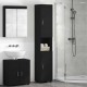 Sonata H Шкаф за баня TULUM Черно 37 x 31.5 x 203 см Инженерно дърво