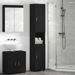Sonata H Шкаф за баня TULUM Черно 37 x 31.5 x 203 см Инженерно дърво - Dulapuri de baie