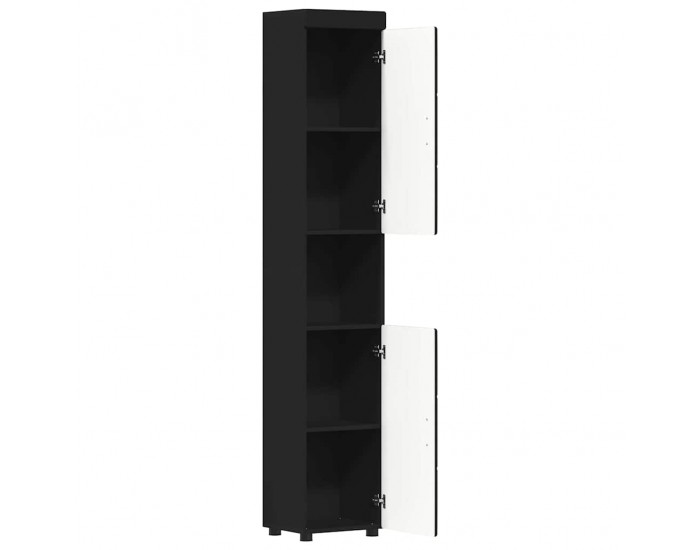 Sonata H Шкаф за баня TULUM Черно 37 x 31.5 x 203 см Инженерно дърво