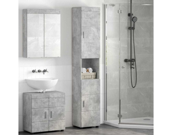 Sonata Set dulap baie TULUM Gri din beton 37 x 31,5 x 203 cm