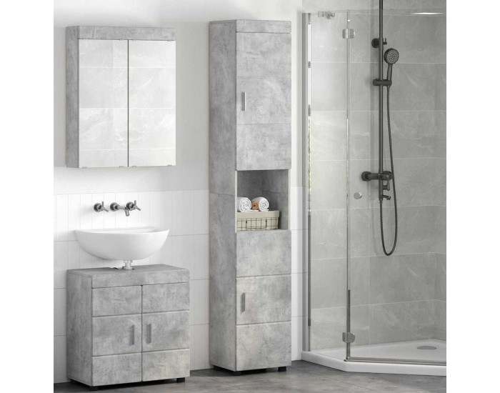 Sonata H Шкаф за баня с врата TULUM Бетонно сиво 37 x 31.5 x 203 см