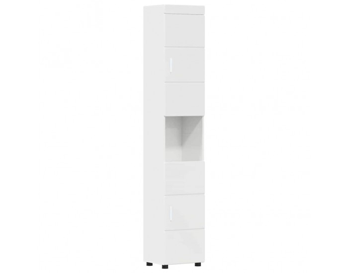 Sonata H Шкаф за баня TULUM Бяло Със Силен Гланц 37 x 31.5 x 203 см