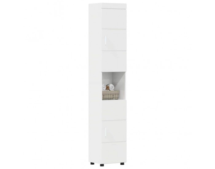 Sonata H Шкаф за баня TULUM Бяло Със Силен Гланц 37 x 31.5 x 203 см