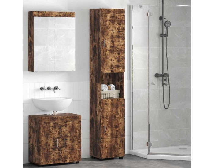 Sonata H Шкаф за баня със съхранение TULUM Опушен дъб 37 x 31.5 x 203 см
