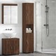 Sonata H Шкаф за баня TULUM Кафяв дъб 37 x 31.5 x 203 см Инженерно дърво