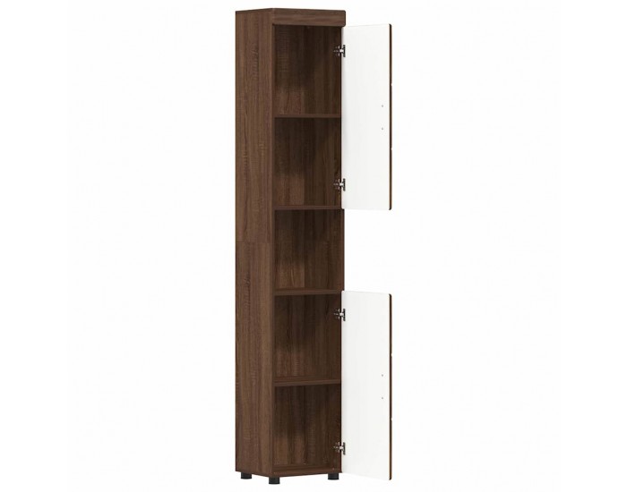 Sonata H Шкаф за баня TULUM Кафяв дъб 37 x 31.5 x 203 см Инженерно дърво