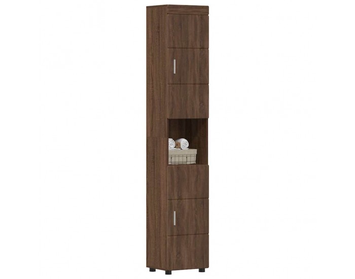 Sonata H Шкаф за баня TULUM Кафяв дъб 37 x 31.5 x 203 см Инженерно дърво