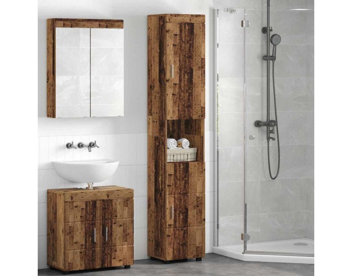 Sonata H Шкаф за баня с врата TULUM Старо дърво 37 x 31.5 x 203 см