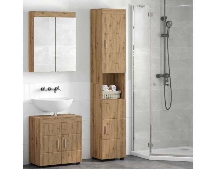 Sonata H Шкаф за баня с врата TULUM дъб артизан 37 x 31.5 x 203 см