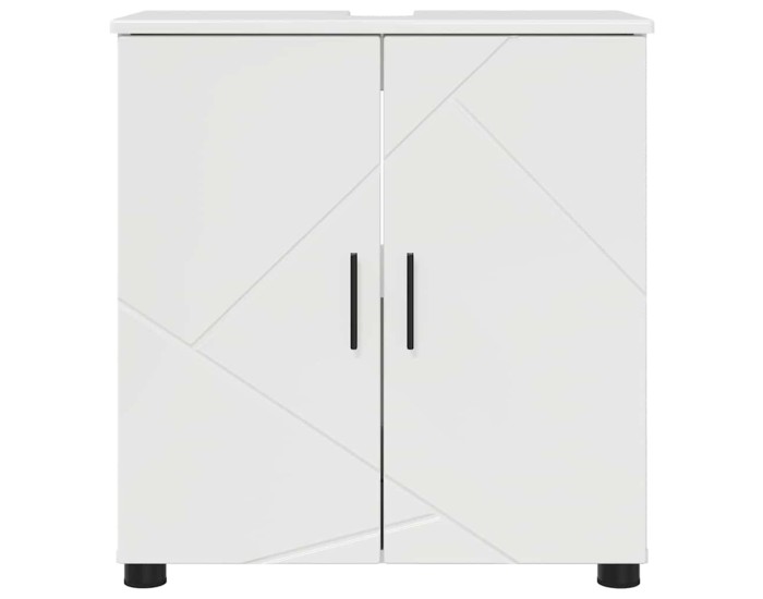Sonata Dulap de Baie Alb lucios 61 x 35 x 64 cm Lemn prelucrat, Metal