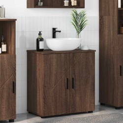 Sonata H Шкаф за баня с рафт Кафяв дъб 61 x 35 x 64 см Инженерно дърво - Dulapuri de baie