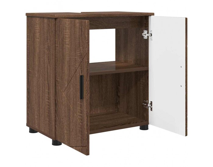 Sonata H Шкаф за баня с рафт Кафяв дъб 61 x 35 x 64 см Инженерно дърво