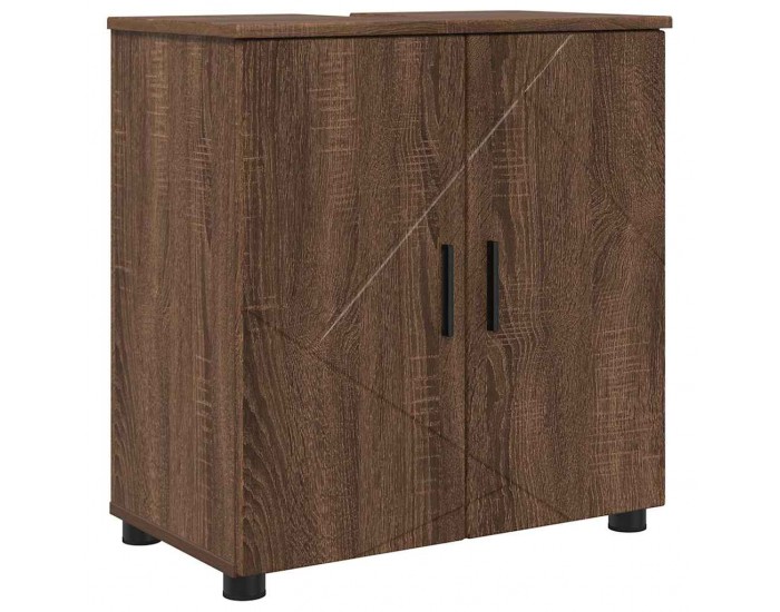 Sonata H Шкаф за баня с рафт Кафяв дъб 61 x 35 x 64 см Инженерно дърво
