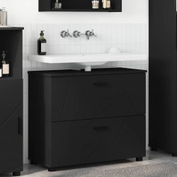 Sonata H Шкаф за баня с чекмедже Черно 76.5 x 35 x 64 см Инженерно дърво - Dulapuri de baie