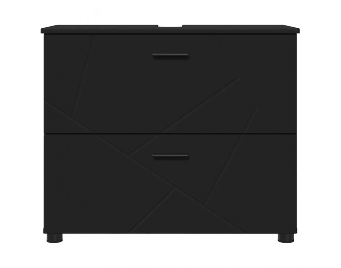 Sonata H Шкаф за баня с чекмедже Черно 76.5 x 35 x 64 см Инженерно дърво