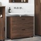 Sonata H Шкаф за баня Кафяв дъб 76.5 x 35 x 64 см Инженерно дърво