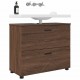 Sonata H Шкаф за баня Кафяв дъб 76.5 x 35 x 64 см Инженерно дърво