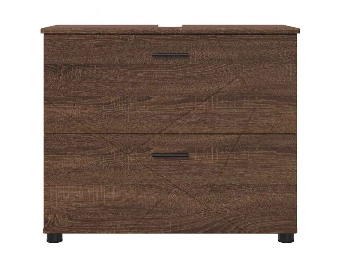 Sonata H Шкаф за баня Кафяв дъб 76.5 x 35 x 64 см Инженерно дърво