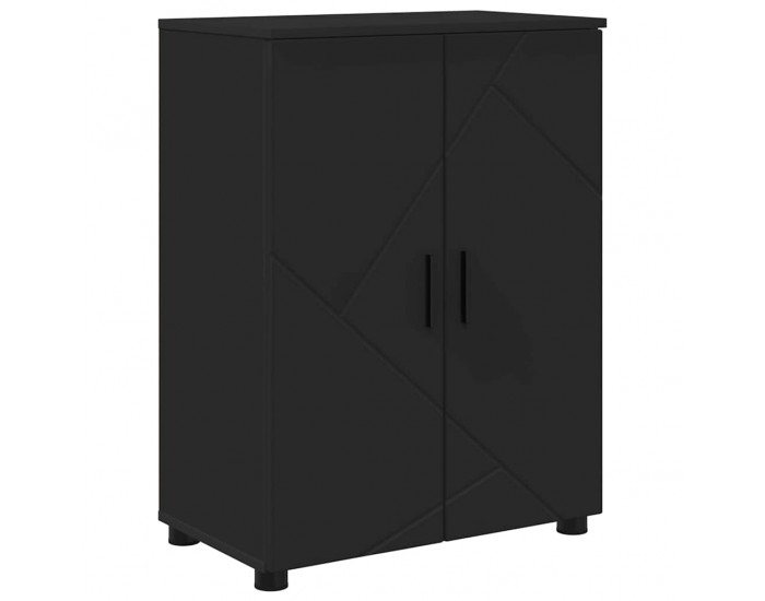 Sonata H Шкаф за баня с рафт Черно 60 x 35 x 80 см Инженерно дърво