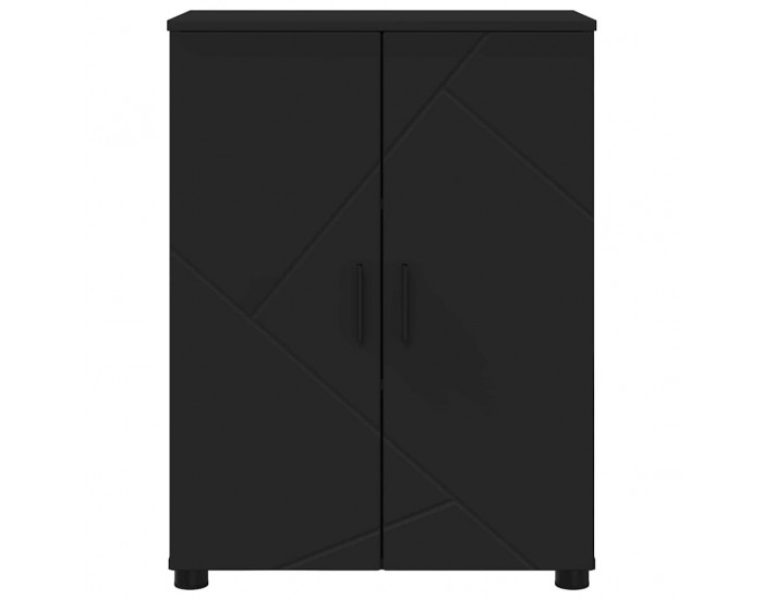 Sonata H Шкаф за баня с рафт Черно 60 x 35 x 80 см Инженерно дърво