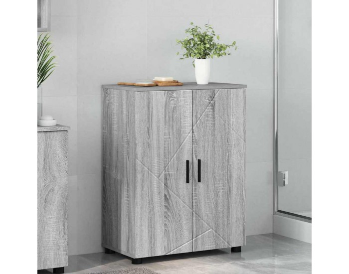 Sonata H Шкаф за баня с рафт Сив сонома 60 x 35 x 80 см Инженерно дърво