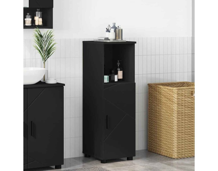 Sonata Dulap de Baie Negru 30 x 35 x 95 cm Lemn prelucrat, Metal