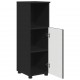 Sonata H Шкаф за баня с рафт Черно 30 x 35 x 95 см Инженерно дърво
