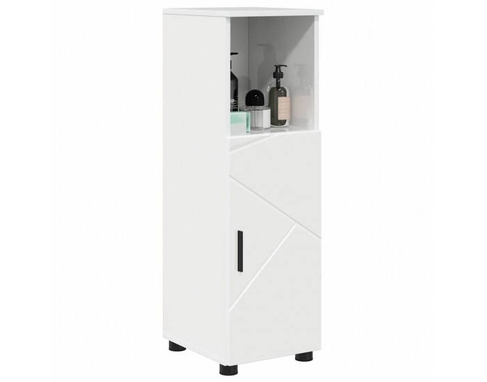 Sonata H Шкаф за баня с рафт Бяло Със Силен Гланц 30 x 35 x 95 см