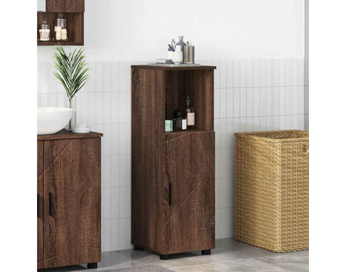 Sonata H Шкаф за баня с рафт Кафяв дъб 30 x 35 x 95 см Инженерно дърво