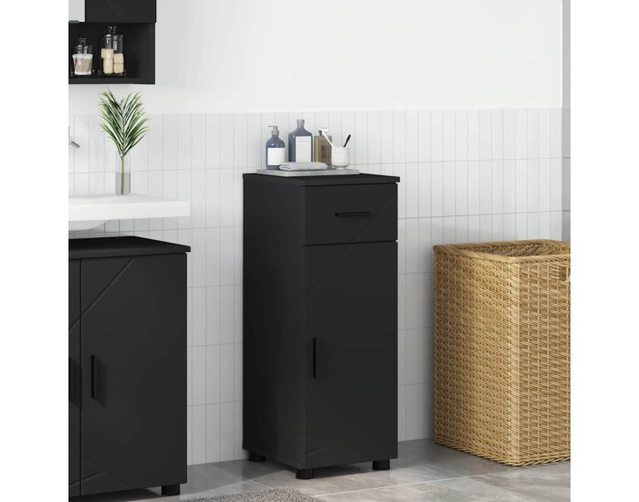 Sonata Dulap de Baie Negru 30 x 35 x 80 cm Lemn prelucrat, Metal