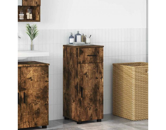 Sonata H Шкаф за баня с врата Опушен дъб 30 x 35 x 80 см Инженерно дърво