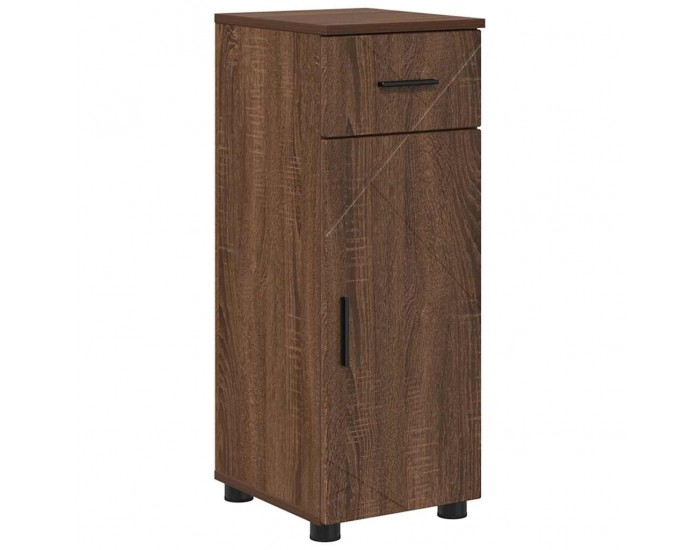 Sonata H Шкаф за баня с врата Кафяв дъб 30 x 35 x 80 см Инженерно дърво