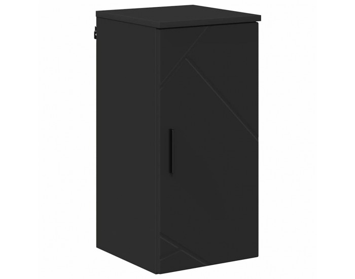 Sonata H Шкаф за баня с врата Черно 30 x 31.5 x 61 см Инженерно дърво
