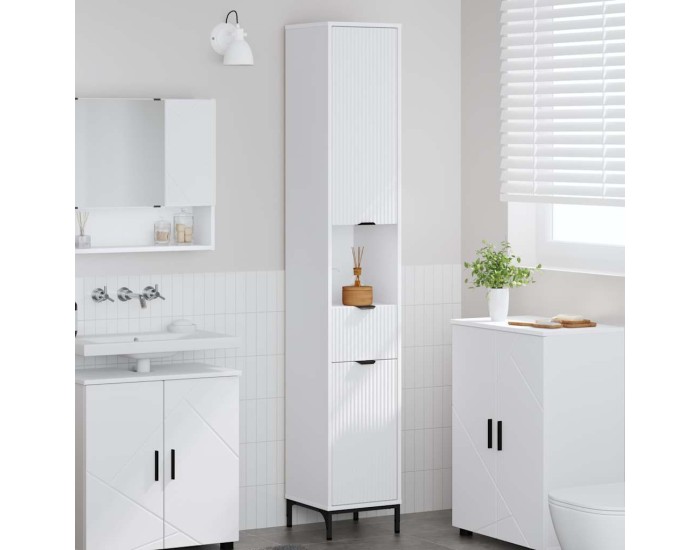 Sonata Dulap de Baie Alb 31,5 x 33 x 190 cm Lemn prelucrat, Metal