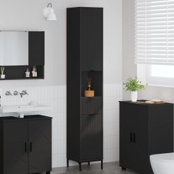 Sonata H Висок шкаф за баня Черно 31.5 x 33 x 190 см Инженерно дърво - Baie