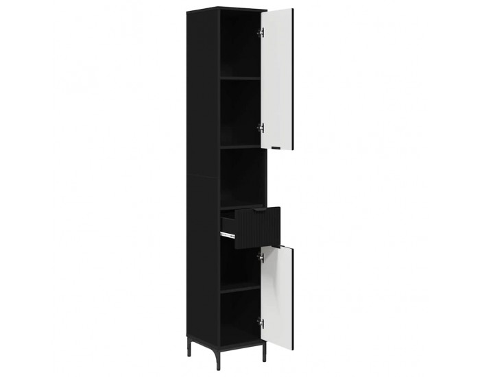 Sonata H Висок шкаф за баня Черно 31.5 x 33 x 190 см Инженерно дърво