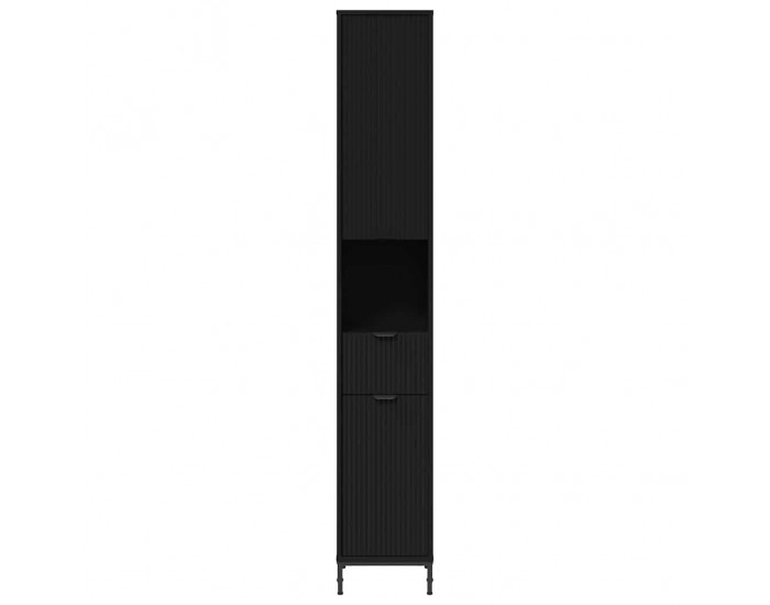 Sonata H Висок шкаф за баня Черно 31.5 x 33 x 190 см Инженерно дърво