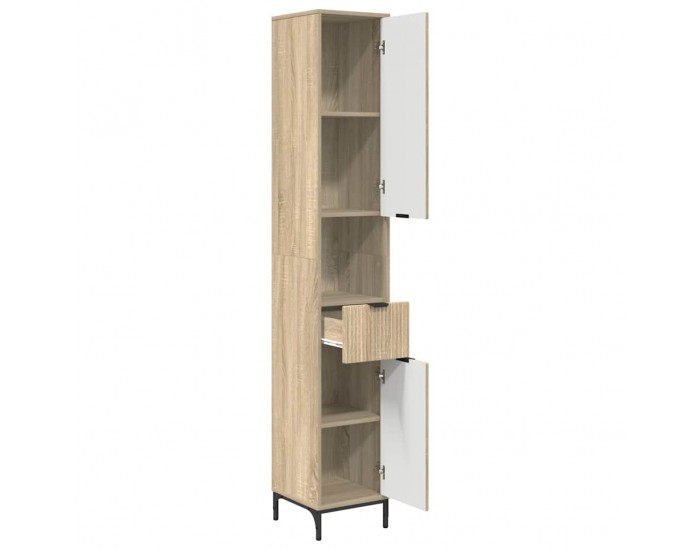 Sonata H Висок шкаф за баня с чекмедже дъб сонома 31.5 x 33 x 190 см