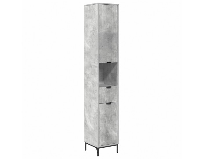 Sonata H Висок шкаф за баня с чекмедже Бетонно сиво 31.5 x 33 x 190 см