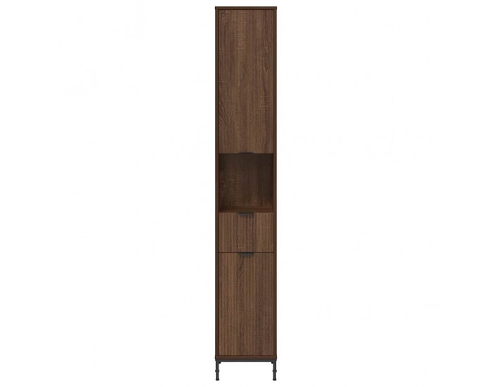 Sonata H Висок шкаф за баня Кафяв дъб 31.5 x 33 x 190 см Инженерно дърво
