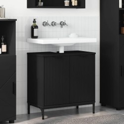 Sonata H Шкаф за мивка в баня Черно 60.5 x 33.5 x 61 см Инженерно дърво - Dulapuri de baie