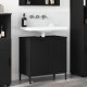 Sonata H Шкаф за мивка в баня Черно 60.5 x 33.5 x 61 см Инженерно дърво