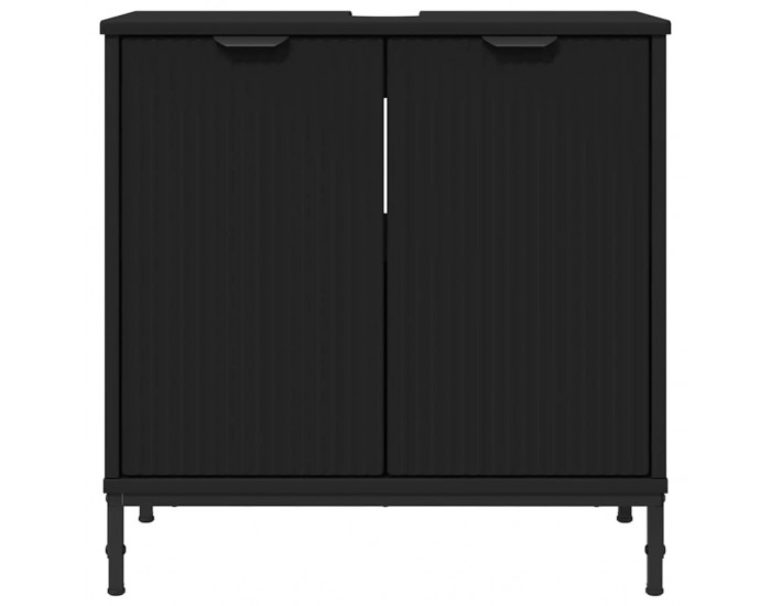 Sonata H Шкаф за мивка в баня Черно 60.5 x 33.5 x 61 см Инженерно дърво