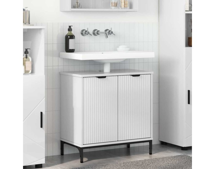 Sonata Dulap pentru Chiuveta de Baie Alb lucios 60,5 x 33,5 x 61 cm