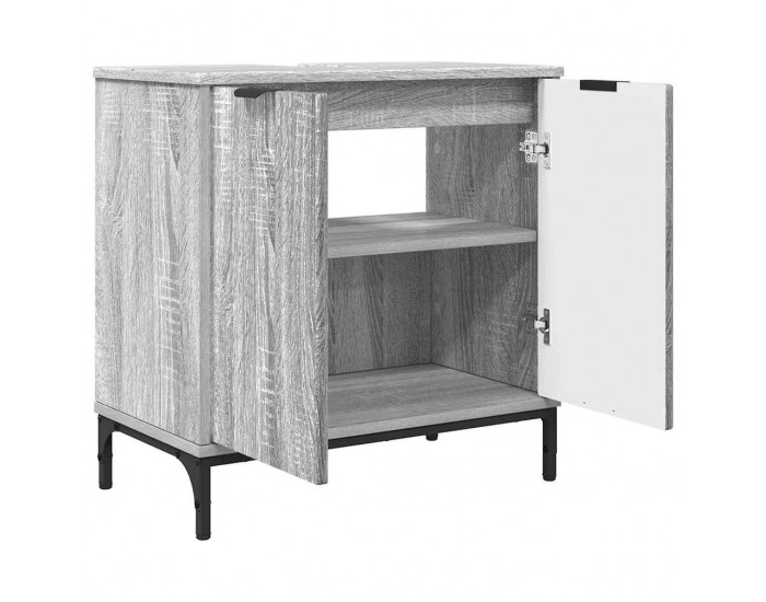 Sonata H Шкаф за мивка в баня с врата Сив сонома 60.5 x 33.5 x 61 см