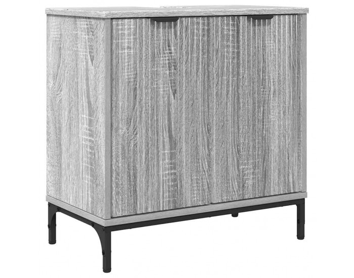 Sonata H Шкаф за мивка в баня с врата Сив сонома 60.5 x 33.5 x 61 см
