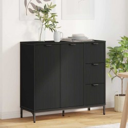Sonata H Служебен шкаф Черно 89.5 x 33 x 82 см Инженерно дърво - Corpuri, vitrine, biblioteci modulare